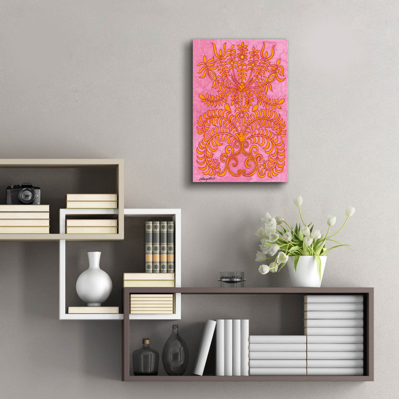 Art mural en verre Charlton Home® «Delhi Tile Stage I» par Andrea Strongwater, H 24 po x l 16 po x P 0,2 po
