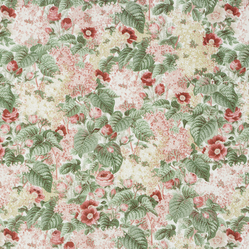 Flora's Fleurs Linen Fabric, Plum