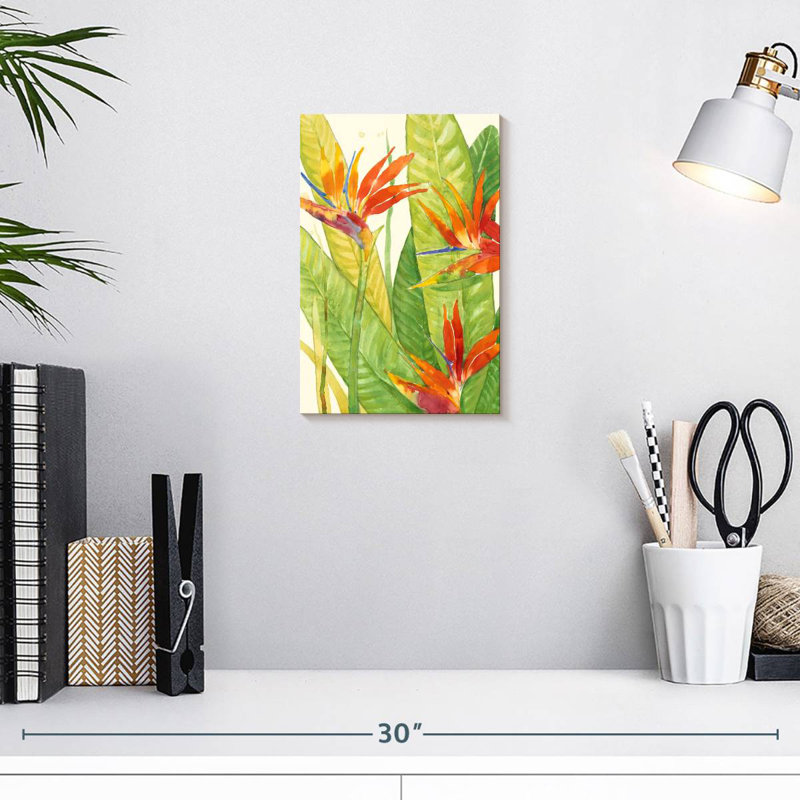 Harnek aquarelle fleurs tropicales I, H 12 po x l 8 po