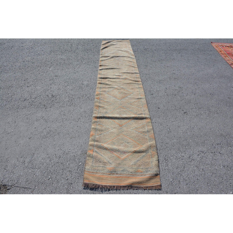 Tapis neutres, tapis turcs, tapis en laine, tapis rétro, tapis de couloir 2,3 pi x 12,1 pi, tapis tissé à plat bleu