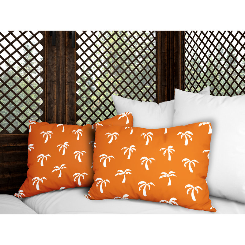 Polyester / Mélange de polyester Housse de coussin rectangulaire intérieure / extérieure lombaire et insert, Orange