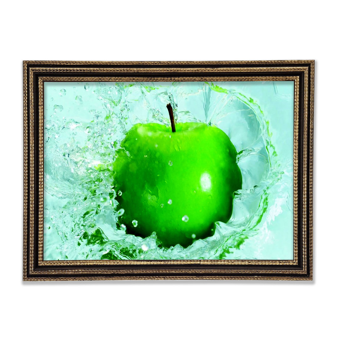 Gerahmtes Wandbild Apple Splash