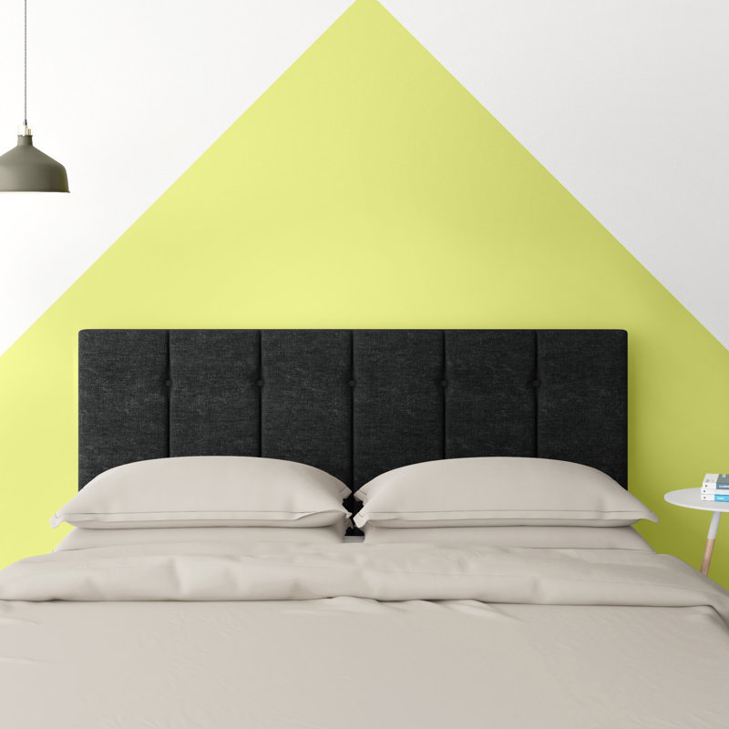 Pihu Upholstered Headboard, Charcoal, Kingsize (5')