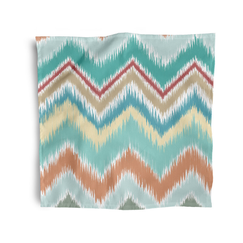 Esponga Polyester Chevron Square Napkin, Green