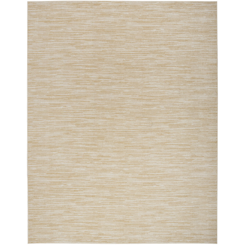 Nourison Essentials Ivory/Gold Indoor/Outdoor Area Rug, Rectangle 7' x 10'