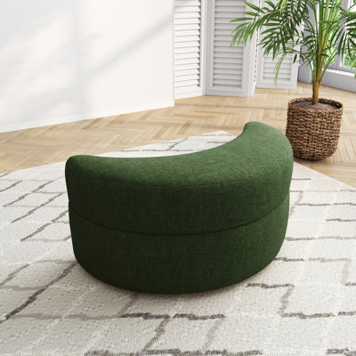 Niama Curved Chenille Storage Ottoman 