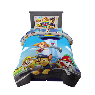 Ensemble d'édredon et de draps franco pour lit d'enfant, 4 pièces pour lit simple, Pat'Patrouille (les impressions peuvent varier)