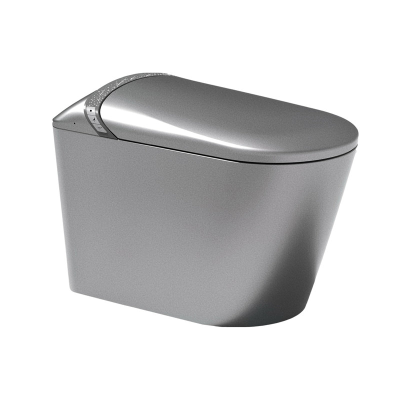 Smart Toilet With Starry Night And Built - In Bidet, Modern Bathroom Design, Auto Seat Open/Close, Foot Sensor For Functions, Led Display, Warm Air Drying, Matte Grey Moving Washing Mode Built-In