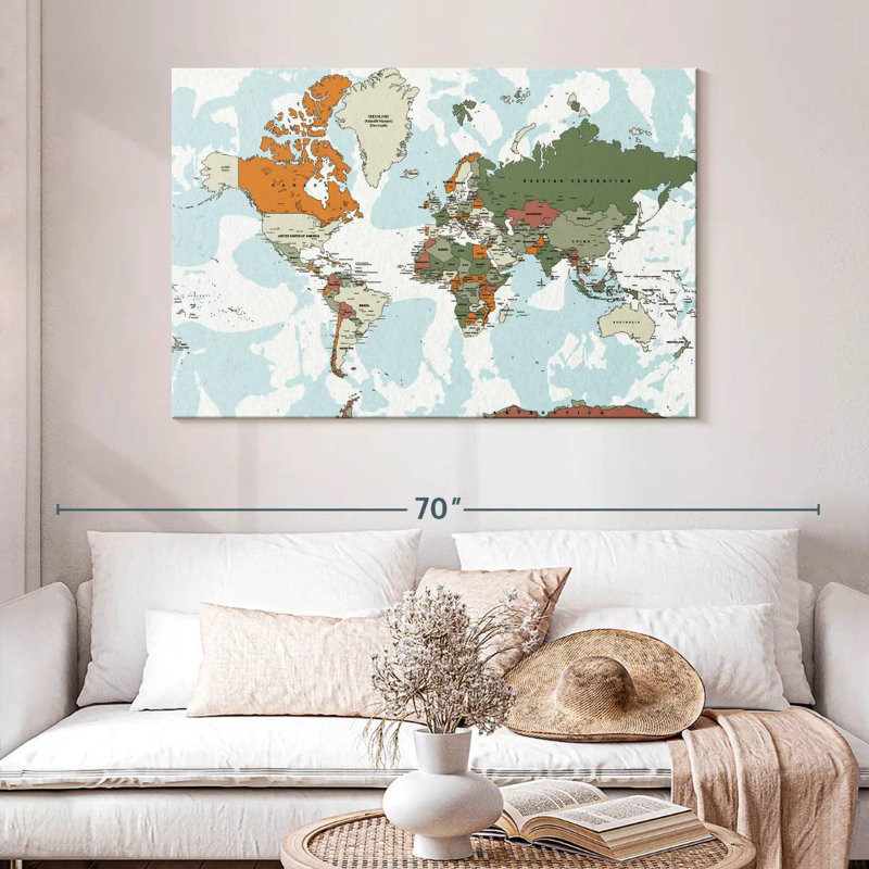 Carte du monde éducatif VI, H 32 po x l 48 po
