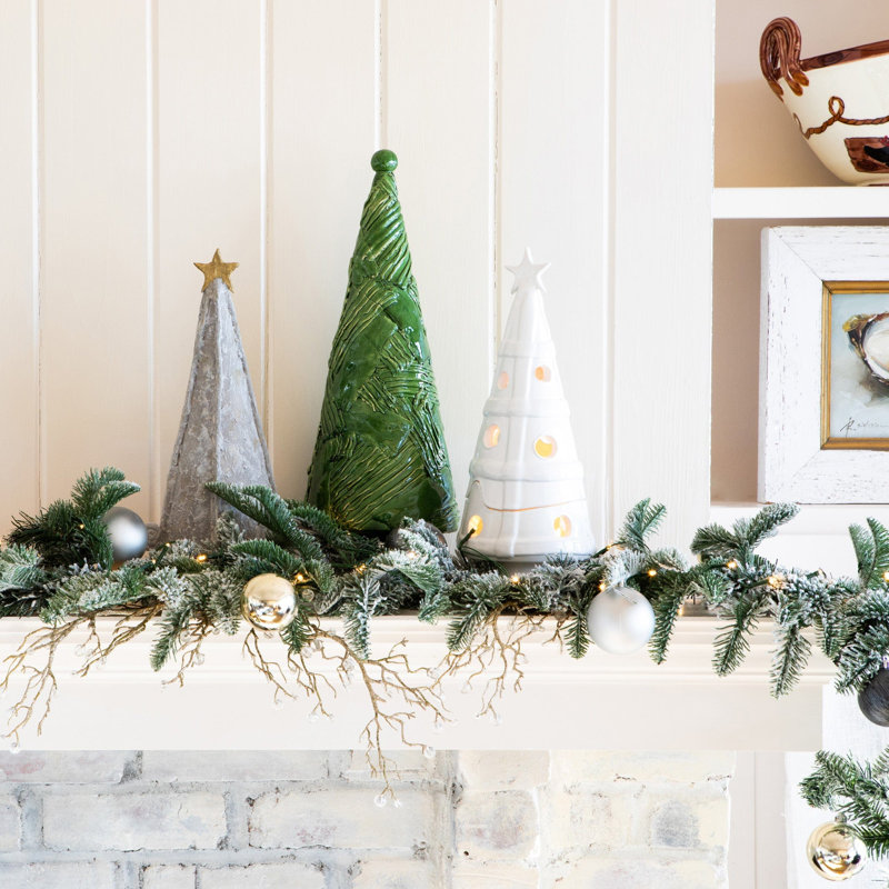 Foresta Medium Plaid Tree, White