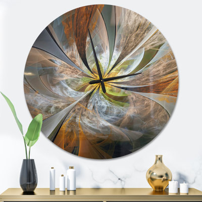 Symmetrical Fractal Flower - Modern wall clock