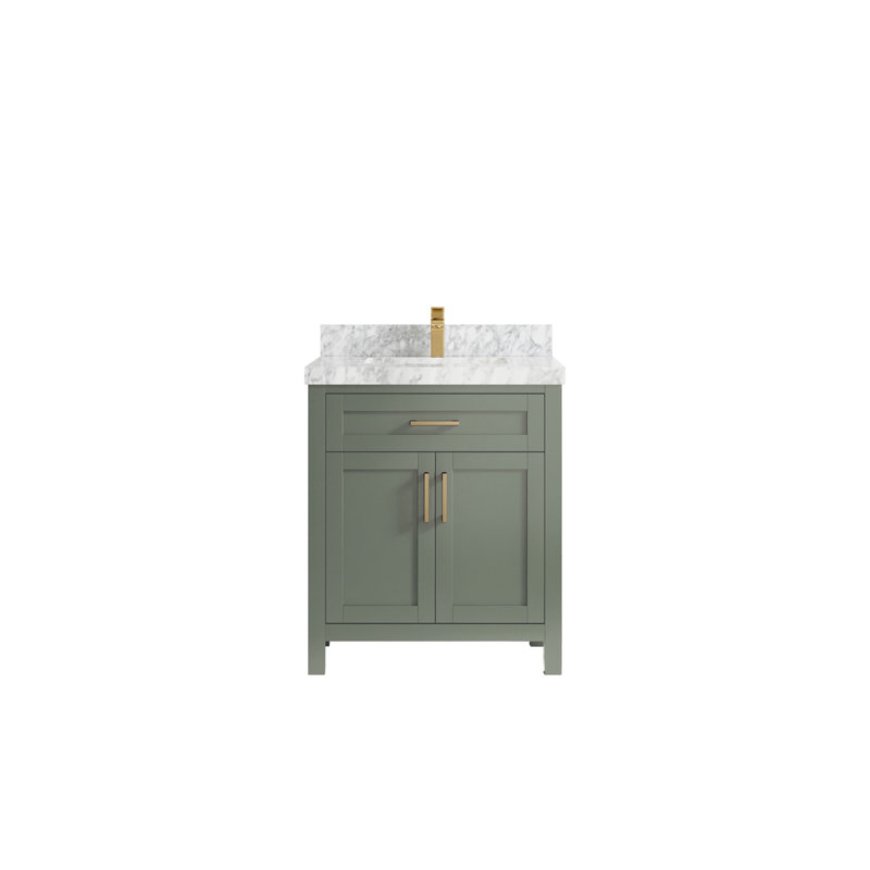 30 po Cambridge X P 22 po De salle de bain Quartz de Carrare, Marbre de Carrare