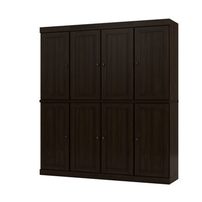 100% Solid Wood 65" Pantry Cabinet with Shaker Doors, 2-Drawers and Adjustable Shelves