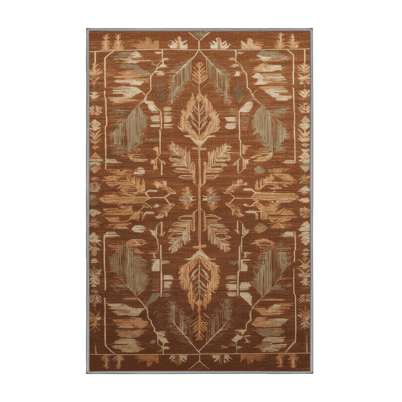 Tapis brun lavable à la machine, Rectangle 2 pi x 3 pi