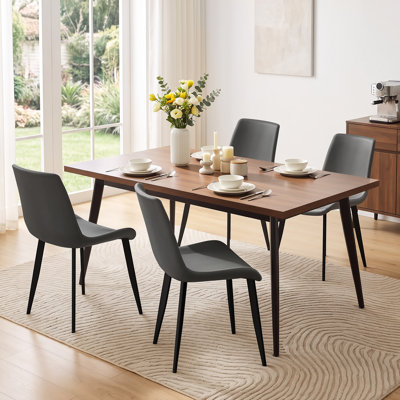 Shenay PU Leather Dining Room Chair with Metal Legs for Indoor Kitchen Living Room