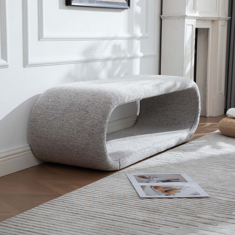 Banc rembourré en métal avec conception robuste en chenille pour une utilisation polyvalente à la maison sans assemblage requis