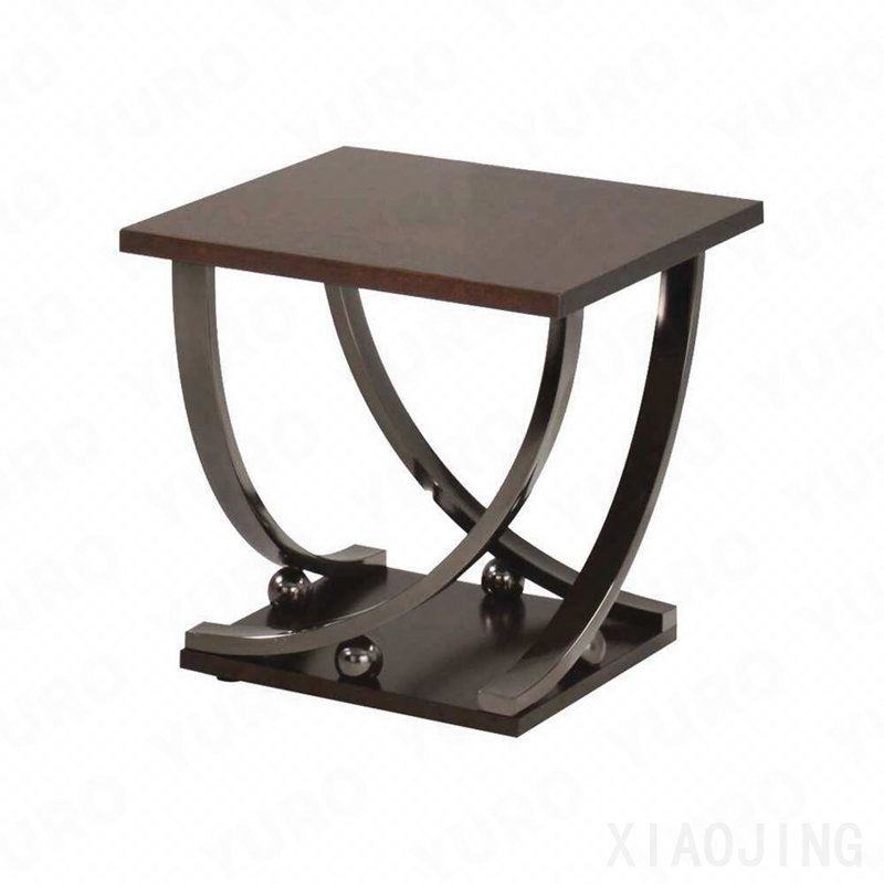 Black Nickel End Table With Bottom Shelf