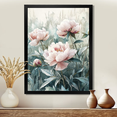 Countryside Peonies In The Pastoral Field I - Floral Wall Art Living Room