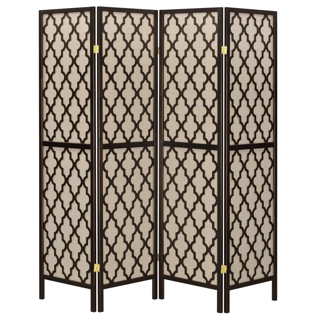 Corette 68'' W x 70'' H 4 - Panel Solid Wood Folding Room Divider Canora Grey Number of