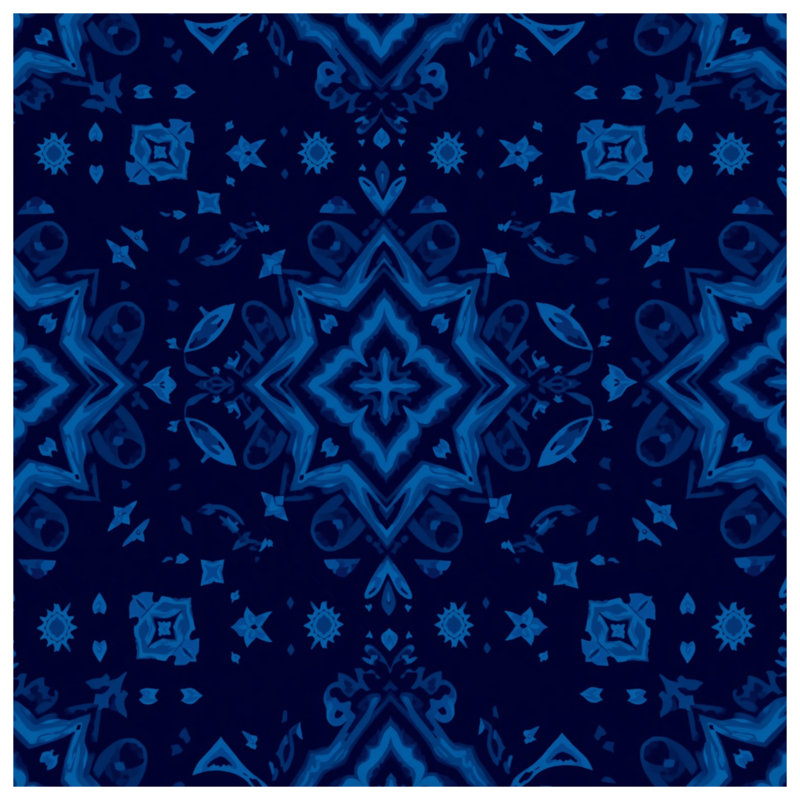 Blue Kaleidoscope Pattern Comforter, Twin