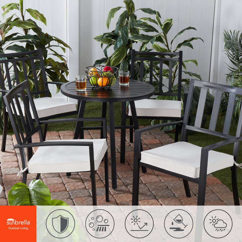 Sunbrella Outdoor Dining Chair Seat Pad, Cast Pumice