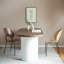 Table de salle à manger rectangulaire simple en bois massif brun-857666981