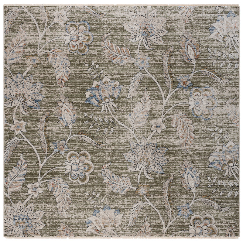 Grove 634 Performance Floral Rug, Square 6'7"