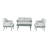 Mariano Steel 4-Pieces Coversation Set, Grey-440988996-440988995