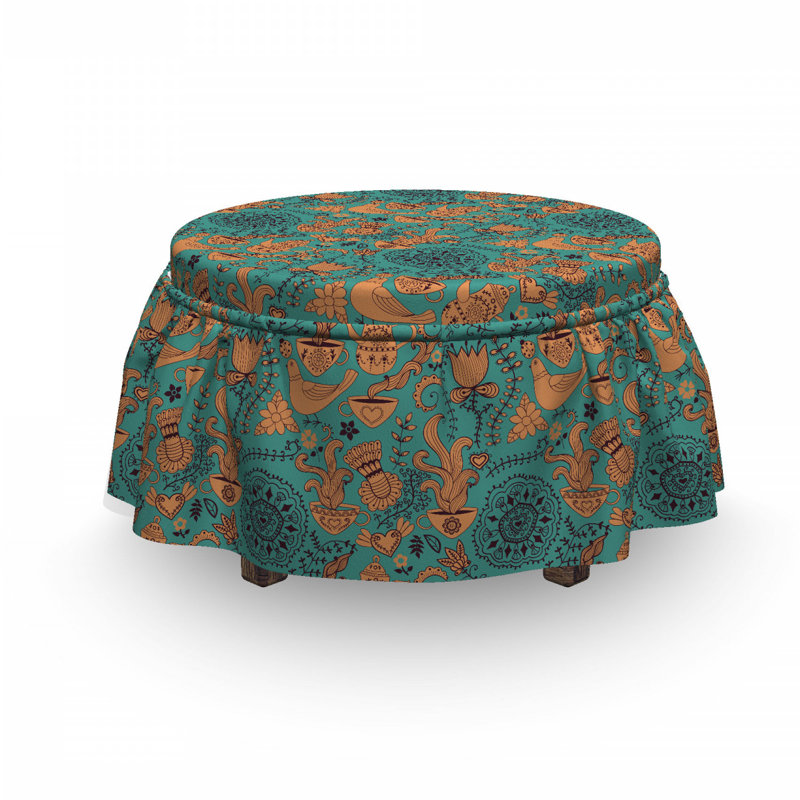 Housse pour repose-pieds art scroll
