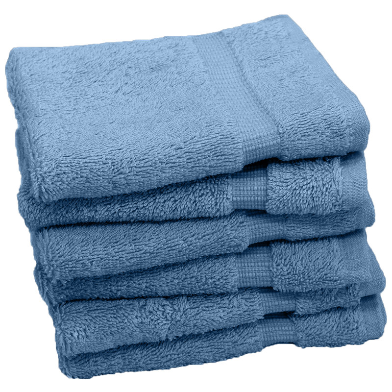 Ensemble de 6 serviettes en coton Wellston, Bleu