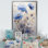 «Minimal Beige and Blue Cornflowers Expression III», reproduction sur toile
