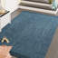 Tapis bleu tissé à plat à la main Waville-375336342