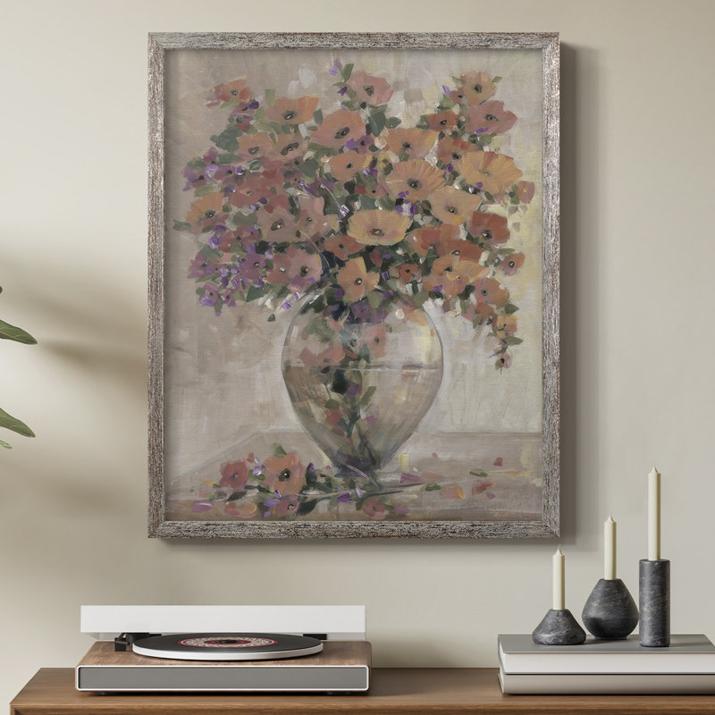 Décoration florale I, reproduction encadrée - bois massif