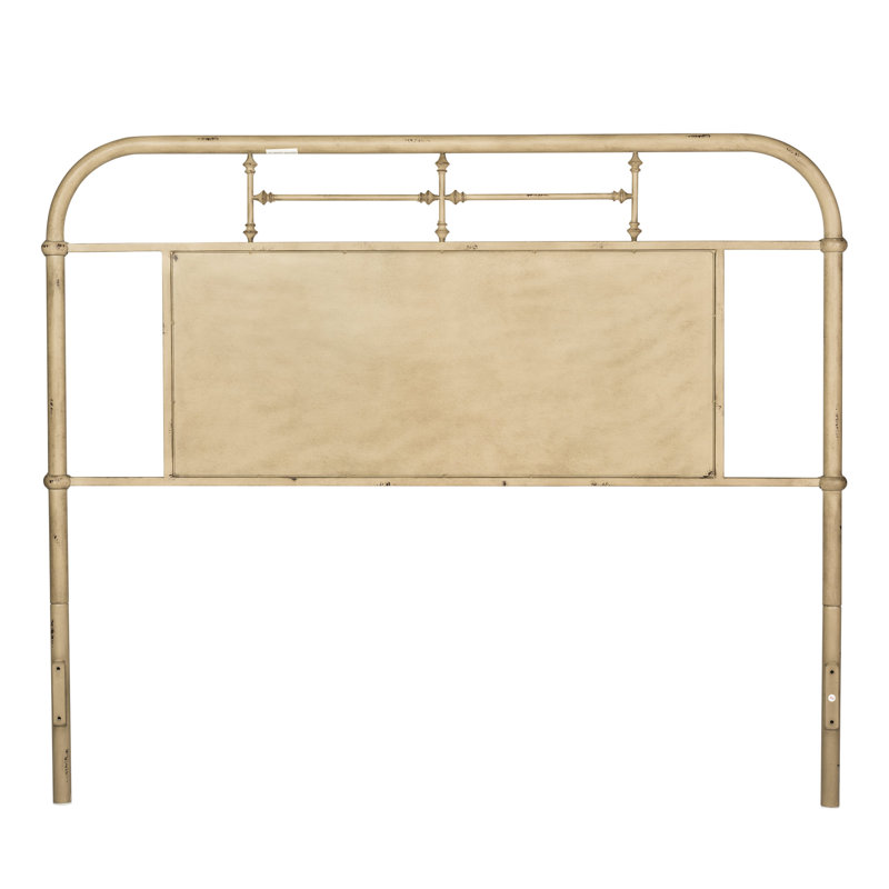 Edmund Open-Frame Metal Headboard, Vintage Cream, Queen