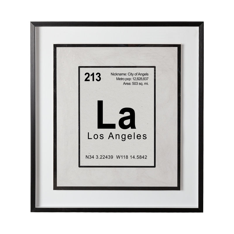 Breaking Los Angeles B by THE Studio a Hand Embelished Textured Framed Art Print Matted under Glass