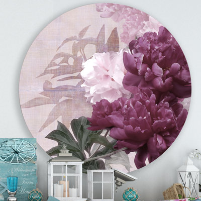 " Vintage Purple and Pink Flowers I " Graphic Art Print