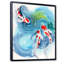 Trois poissons Koi avec taches rouges dans l'eau bleue - peinture sur toile-67440104-67440105