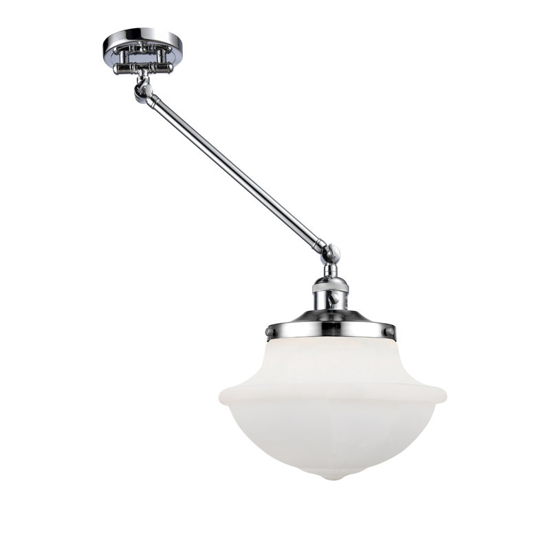 Bras articulé à intensité variable à 1 lumière Theresa, Blanc mat, Ampoule DEL rétro de 3,5 watts, Chrome poli