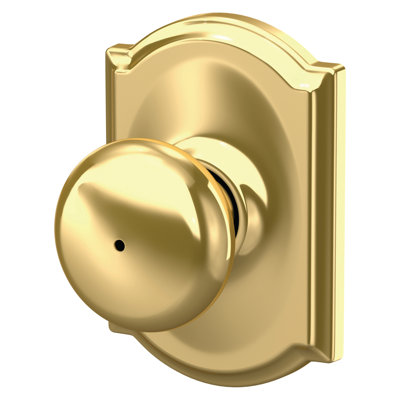 Plymouth Knob with Camelot Trim Bed and Bath Lock