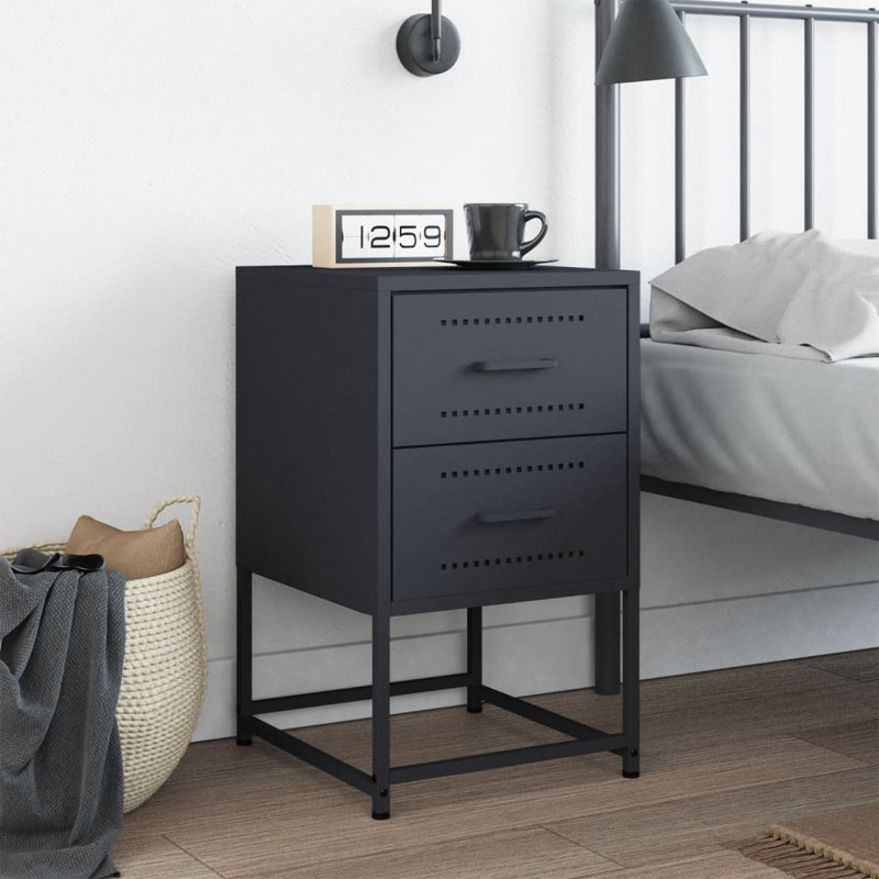 Bedside Cabinet 36x39x60.5 cm Steel, Anthracite, 1