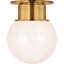 Callan Flush Mount with White Glass Dome-379625149-379625151