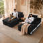 Canapé-lit modulaire en velours côtelé 78,7 po surdimensionné pour lit double en velours côtelé avec sièges profonds double couche, canapé-lit sans cadre avec 4 coussins, sans assemblage requis (noir)-1094698068