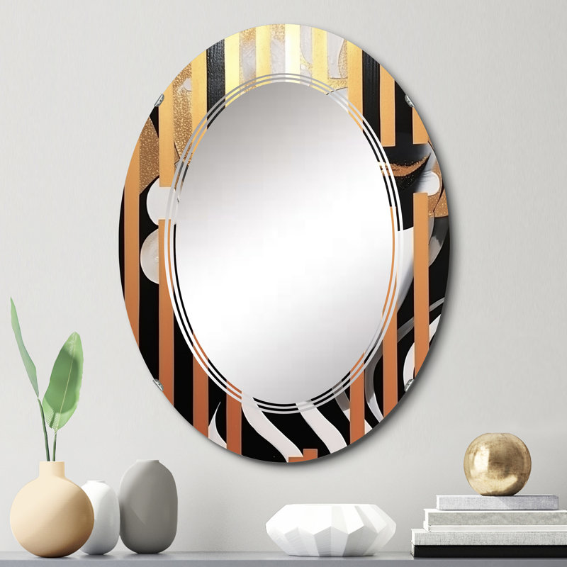 Muzna - Miroir mural moderne ovale, 30 po x 20 po