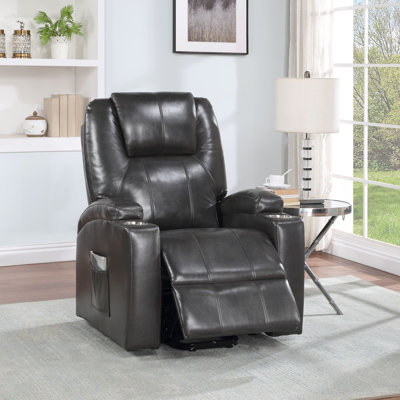 Leather Aire Recliner With Power Lift And Massage, Ultimate Comfort And Support For Relaxation