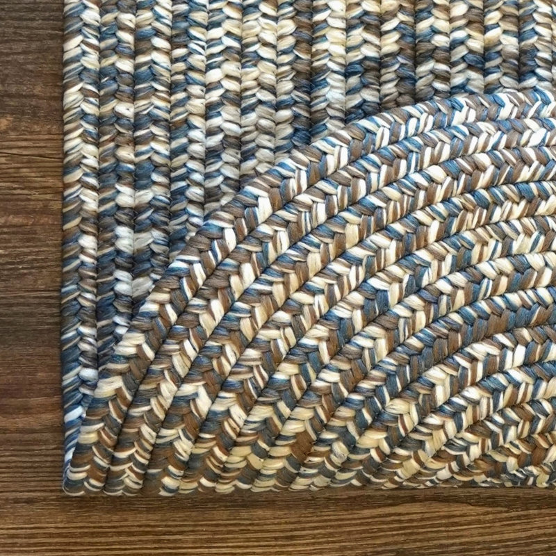 Freels Indoor / Outdoor Reversible Area Rug - Navy Tan, Oval 3'6" x 5'6"