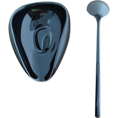Small Mini Ceramic Spoon Holder: Coffee Teaspoon And Bar Spoon Holder Kit, Black - Coffee Bar Accessories