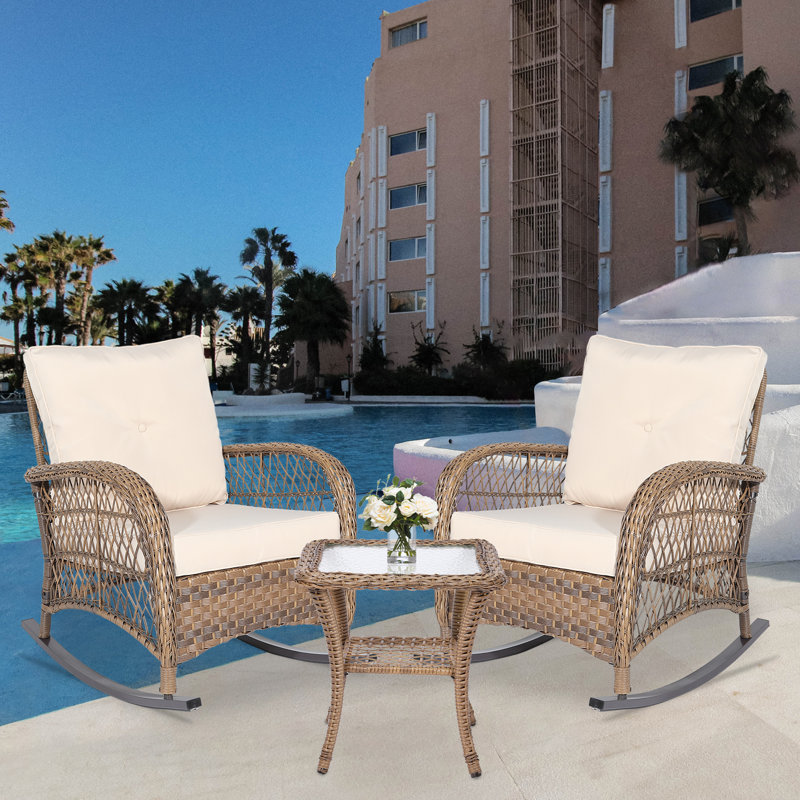 Vredenburgh 2 - Person Patio Conversation Set with Cushions, Beige