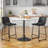 Evre Bar Stools Set of 2, PU Leather Counter Height Bar Stools,  Modern Barstools with Metal Legs and Footrest, Urban Armless Dining Chairs with Backrest for Kitchen Island-1223225635-1223225636
