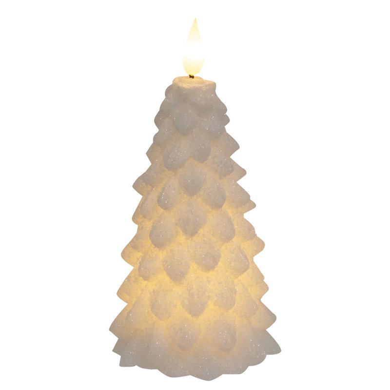 + Petite bougie blanche pour arbre de Noël à DEL - 6,25 po de hauteur