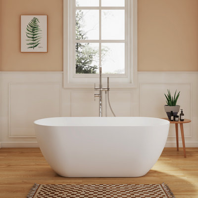 Fslefay 51'' Freestanding Bathtub Solid Surface Deep Soaking Tubs